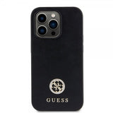 Guess iPhone 15 Pro Cover Metal Logo Rhinsten Sort