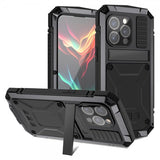R-JUST iPhone 15 Pro Cover Metal Stødsikkert Sort