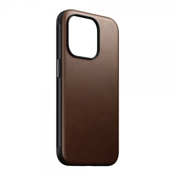 Nomad iPhone 15 Pro Cover Modern Leather Case Brun