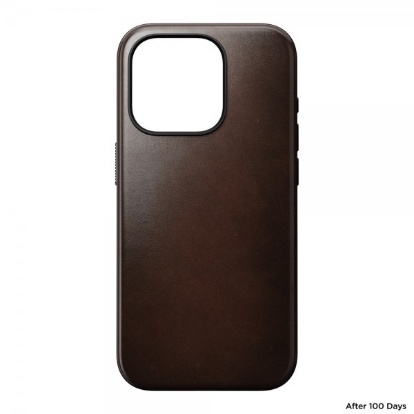 Nomad iPhone 15 Pro Cover Modern Leather Case Horween Rustic Brown