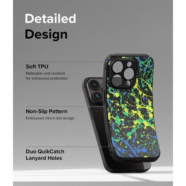 Ringke iPhone 15 Pro Cover Onyx Design Action Painting