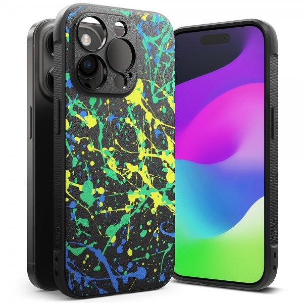 Ringke iPhone 15 Pro Cover Onyx Design Action Painting