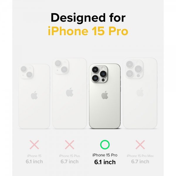 Ringke iPhone 15 Pro Cover Onyx Design Checkerboard Yellow