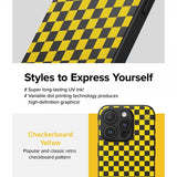 Ringke iPhone 15 Pro Cover Onyx Design Checkerboard Yellow