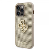 Guess iPhone 15 Pro Cover Perforated Glitter Guld