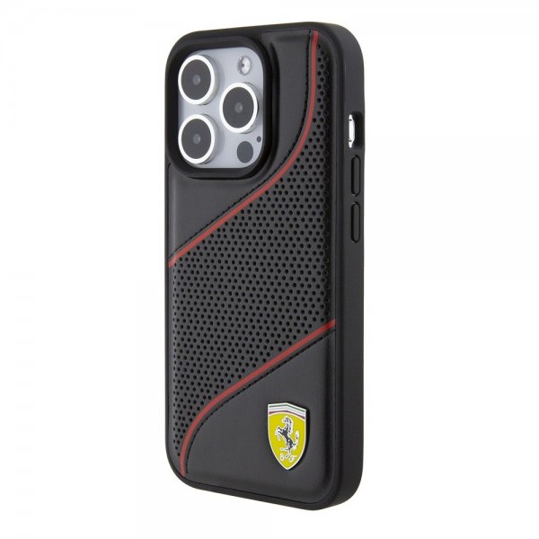 Ferrari iPhone 15 Pro Cover Perforeret Sort