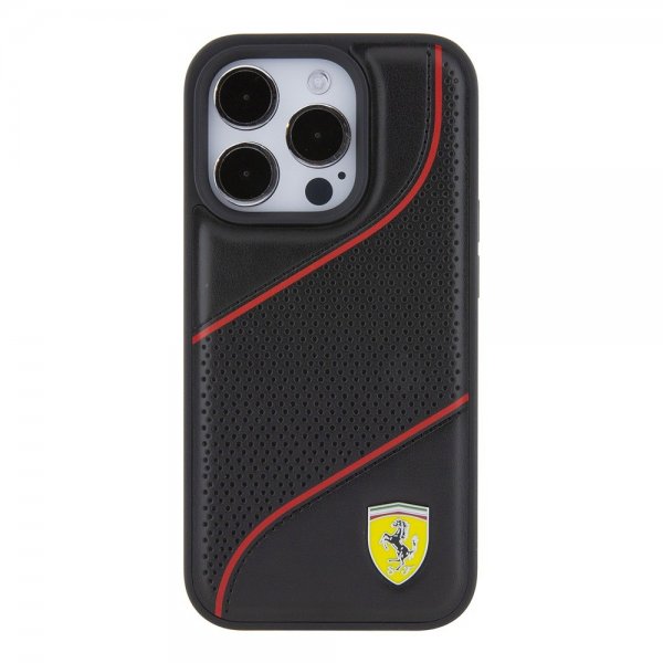 Ferrari iPhone 15 Pro Cover Perforeret Sort