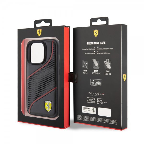 Ferrari iPhone 15 Pro Cover Perforeret Sort