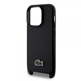Lacoste iPhone 15 Pro Cover Petit Pique Logo Strap Sort