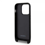 Lacoste iPhone 15 Pro Cover Petit Pique Logo Strap Sort