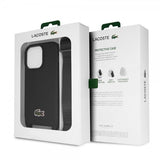 Lacoste iPhone 15 Pro Cover Petit Pique Logo Strap Sort