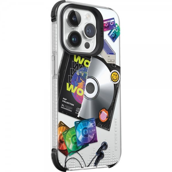 LAUT iPhone 15 Pro Cover POP RETRO MUSIC MagSafe