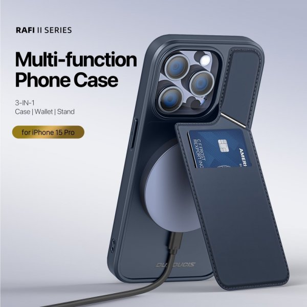 Dux Ducis iPhone 15 Pro Cover Rafi II Series MagSafe Blå