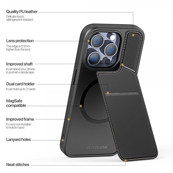 Dux Ducis iPhone 15 Pro Cover Rafi II Series MagSafe Sort