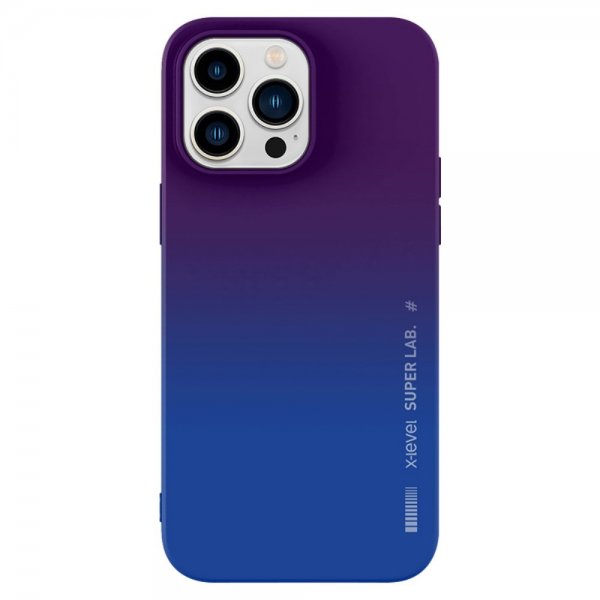 X-Level iPhone 15 Pro Cover Rainbow Series Blå