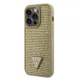 Guess iPhone 15 Pro Cover Rhinestone Guld