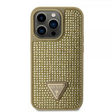 Guess iPhone 15 Pro Cover Rhinestone Guld