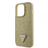 Guess iPhone 15 Pro Cover Rhinestone Guld