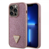Guess iPhone 15 Pro Cover Rhinestone Rosa