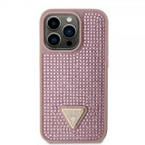 Guess iPhone 15 Pro Cover Rhinestone Rosa