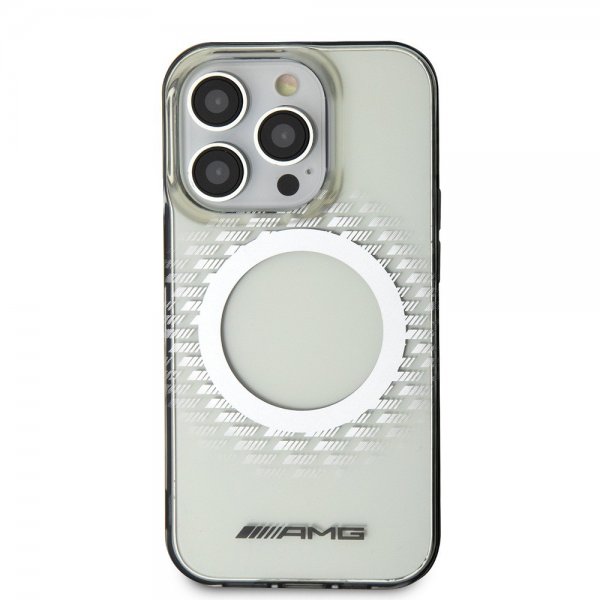 Mercedes Benz iPhone 15 Pro Cover Rhombus Pattern MagSafe AMG Transparent