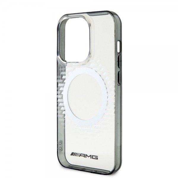 Mercedes Benz iPhone 15 Pro Cover Rhombus Pattern MagSafe AMG Transparent