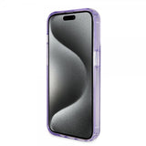 Guess iPhone 15 Pro Cover Ring Stand Glitter MagSafe Lilla