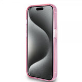 Guess iPhone 15 Pro Cover Ring Stand Glitter MagSafe Rosa