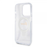 Guess iPhone 15 Pro Cover Ring Stand Glitter MagSafe Transparent