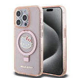 Hello Kitty iPhone 15 Pro Cover Ring Stand MagSafe Rosa