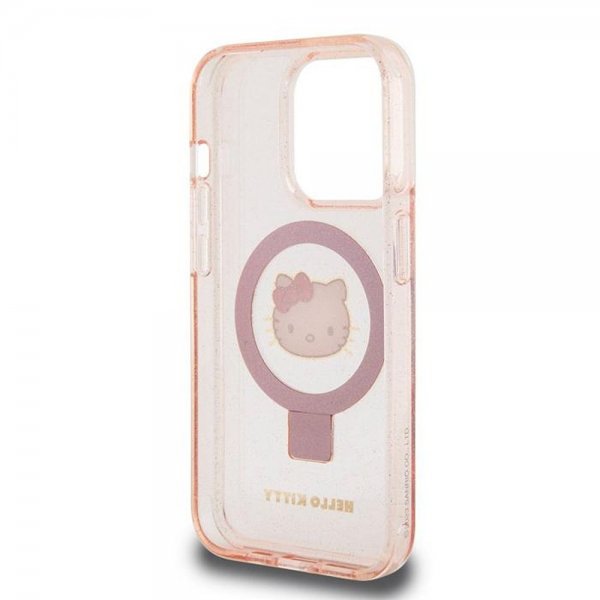 Hello Kitty iPhone 15 Pro Cover Ring Stand MagSafe Rosa