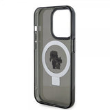 Karl Lagerfeld iPhone 15 Pro Cover Ring Stand MagSafe Sort