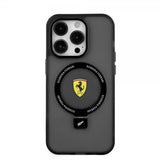 Ferrari iPhone 15 Pro Cover Ring Stand MagSafe Sort