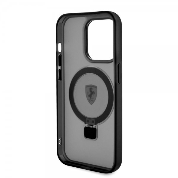 Ferrari iPhone 15 Pro Cover Ring Stand MagSafe Sort