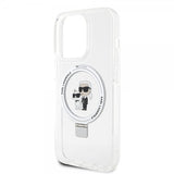 Karl Lagerfeld iPhone 15 Pro Cover Ring Stand MagSafe Hvid