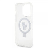 Karl Lagerfeld iPhone 15 Pro Cover Ring Stand MagSafe Hvid