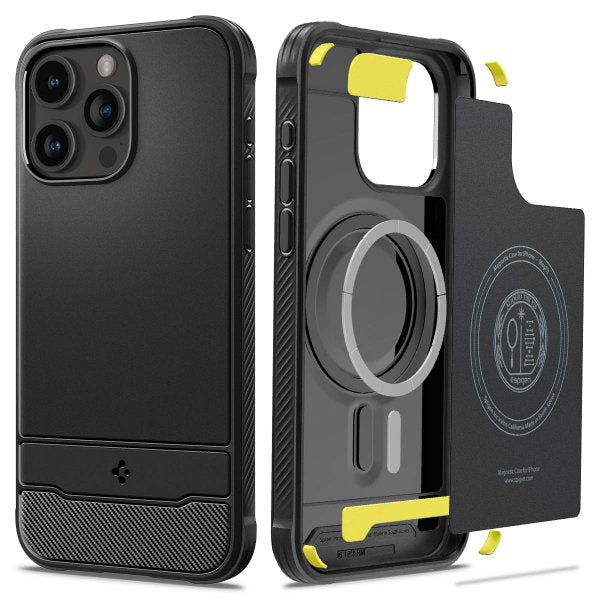 Spigen iPhone 15 Pro Cover Rugged Armor MagFit Mat Sort