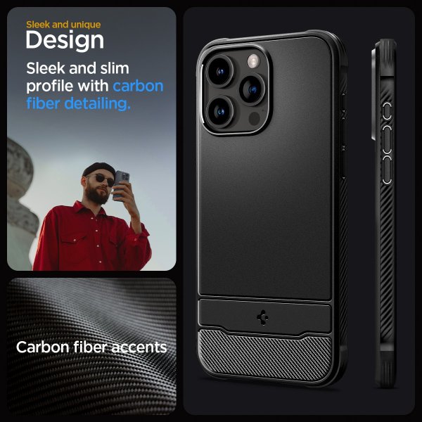 Spigen iPhone 15 Pro Cover Rugged Armor MagFit Mat Sort