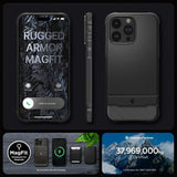 Spigen iPhone 15 Pro Cover Rugged Armor MagFit Mat Sort