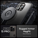 Spigen iPhone 15 Pro Cover Rugged Armor MagFit Mat Sort