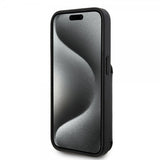 Karl Lagerfeld iPhone 15 Pro Cover Saffiano Kortpladser & Stand Sort