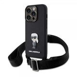 Karl Lagerfeld iPhone 15 Pro Cover Saffiano Crossbody Sort