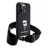 Karl Lagerfeld iPhone 15 Pro Cover Saffiano Crossbody Sort