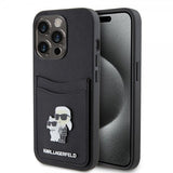 Karl Lagerfeld iPhone 15 Pro Cover Saffiano Double Cardslot Sort