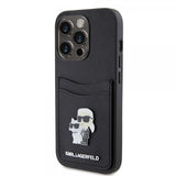Karl Lagerfeld iPhone 15 Pro Cover Saffiano Double Cardslot Sort