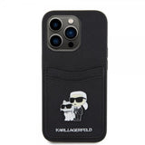 Karl Lagerfeld iPhone 15 Pro Cover Saffiano Double Cardslot Sort