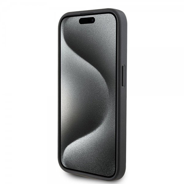 Karl Lagerfeld iPhone 15 Pro Cover Saffiano Double Cardslot Sort