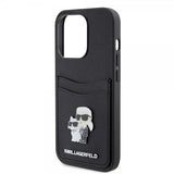 Karl Lagerfeld iPhone 15 Pro Cover Saffiano Double Cardslot Sort