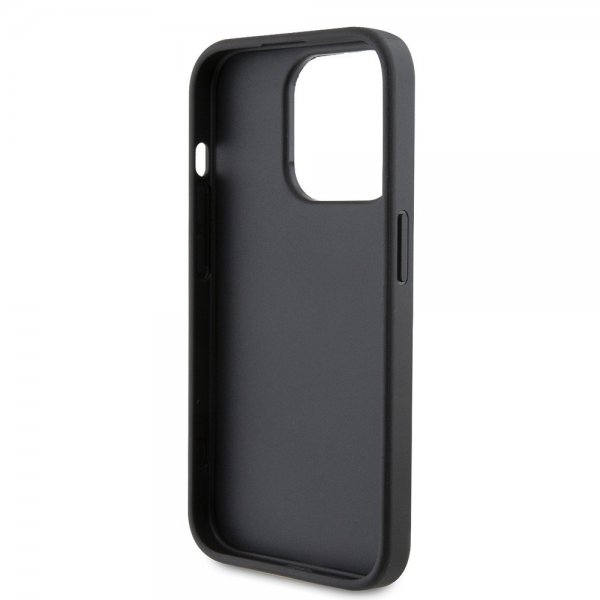 Karl Lagerfeld iPhone 15 Pro Cover Saffiano Double Cardslot Sort