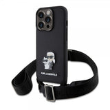 Karl Lagerfeld iPhone 15 Pro Cover Saffiano Karl & Choupette Crossbody Sort